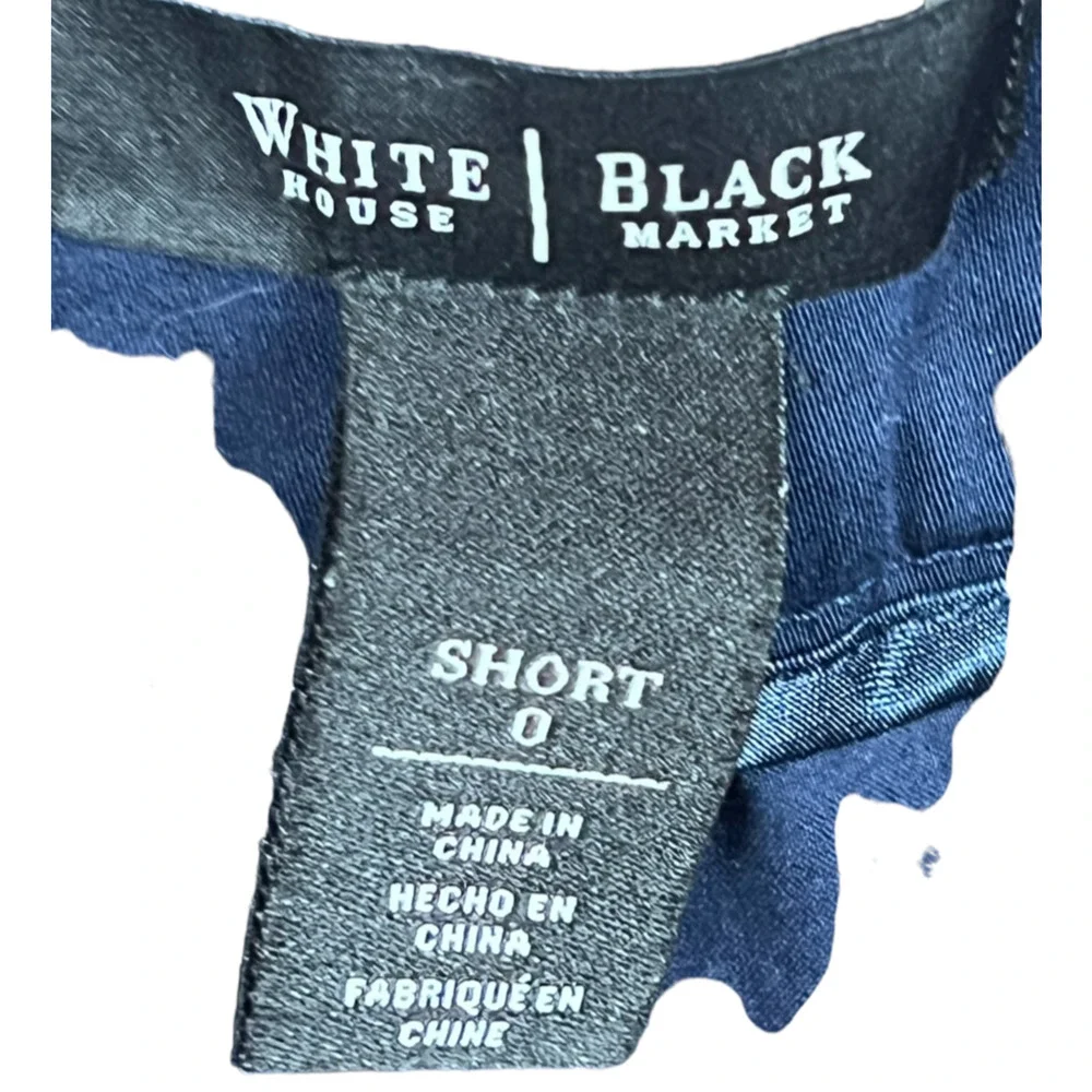White House Black Market Blue Geometric Pattern FestiveShorts Womens Sz 0 Lined - Picture 5 of 7